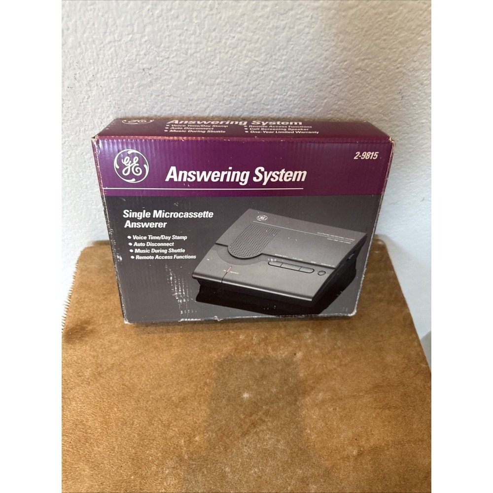 General Electric GE 2-9815 Single Microcassette Answering Machine System NIB